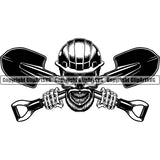 Construction Work Worker Building Contractor Builder Build Building Construction Skeleton Skull Shovel Behind Crossed Hand Logo Hand Holding Repairing Tools Design Element Carpenter Business Company Job Design Logo Clipart SVG