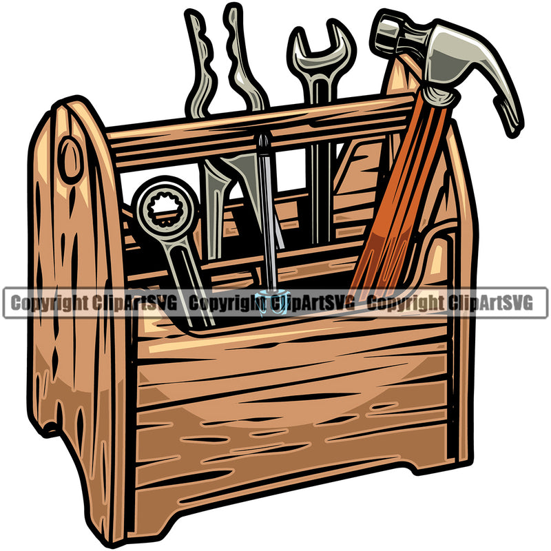 Construction Work Worker Building Contractor Builder Build Building Construction Toolbox Color Design Element White Background Carpenter Business Company Job Design Logo Clipart SVG