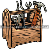 Construction Work Worker Building Contractor Builder Build Building Construction Toolbox Color Design Element White Background Carpenter Business Company Job Design Logo Clipart SVG