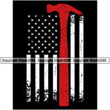 Construction Work Worker Building Contractor Builder Build Building Construction USA Flag Hammer United State Color Design Element Carpenter Business Company Job Design Logo Clipart SVG