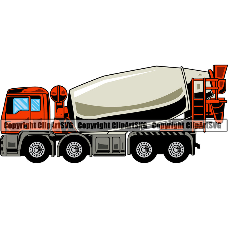 Construction Machine Machinery Work Worker Building Contractor Builder Build Building Construction Vehicle Concrete Mixer Mason Masonry Color Design Element Carpenter Business Company Job Design Logo Clipart SVG