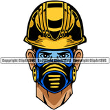 Lumberjack Woodcutter Man Wearing Mask Color Head Design Element White Background Cartoon Character Wood Working Axe Forest Tree Logger Job Lumber Industry Log Mascot Art Logo Clipart SVG