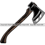Axe Black Color White Background Design Element Lumberjack Woodcutter Man Cartoon Character Wood Working Axe Forest Tree Logger Job Lumber Industry Log Mascot Art Logo Clipart SVG