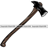 Lumberjack Axe Color Design Element White Background Woodcutter Man Cartoon Character Wood Working Axe Forest Tree Logger Job Lumber Industry Log Mascot Art Logo Clipart SVG