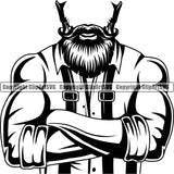 Lumberjack Devil Giant Design Element Black And White BW Woodcutter Man Cartoon Character Wood Working Axe Forest Tree Logger Job Lumber Industry Log Mascot Art Logo Clipart SVG