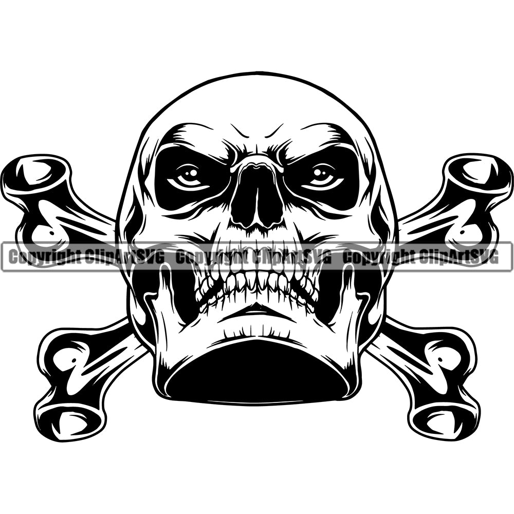 angry skull tattoo