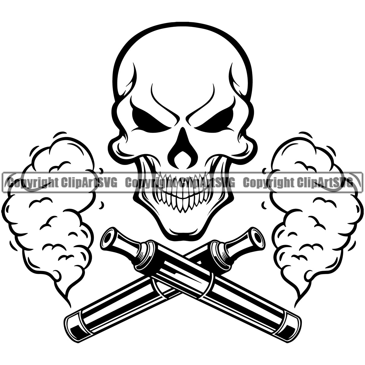 Vape Crossed Design Element Skull Skeleton Head Vector Black And White  Smoking Health Tobacco Quit Quitting Smoke Awareness Disease Addiction  Smoker 