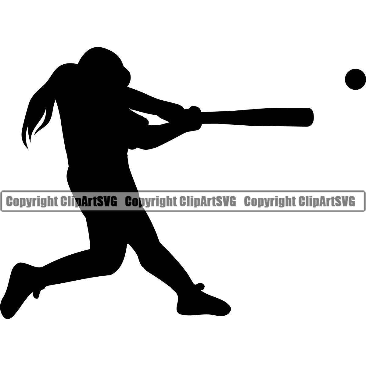 Softball Silhouette Clip Art