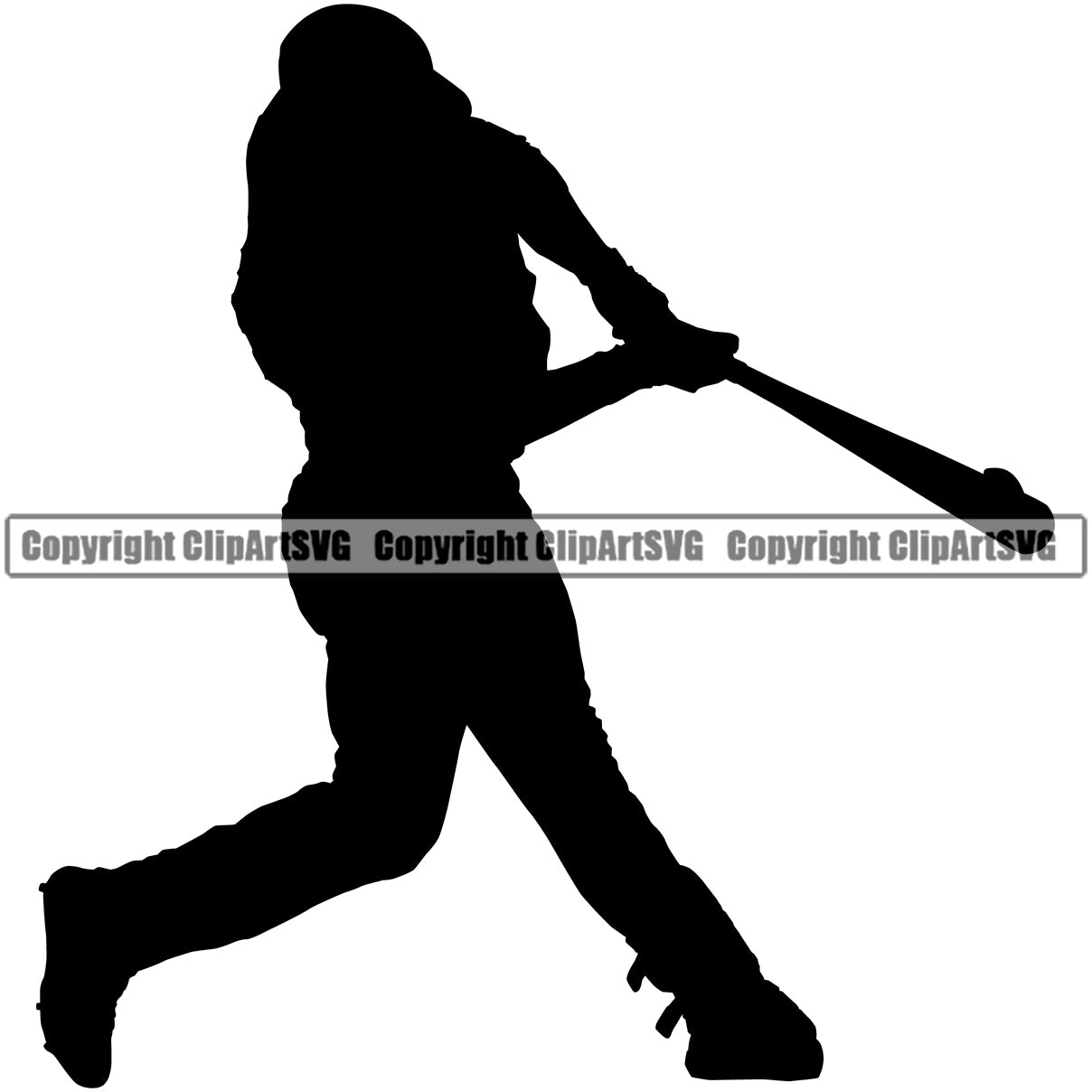 Baseball player silhouettes clipart