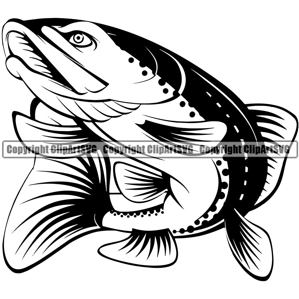 fish pond clipart black and white fish