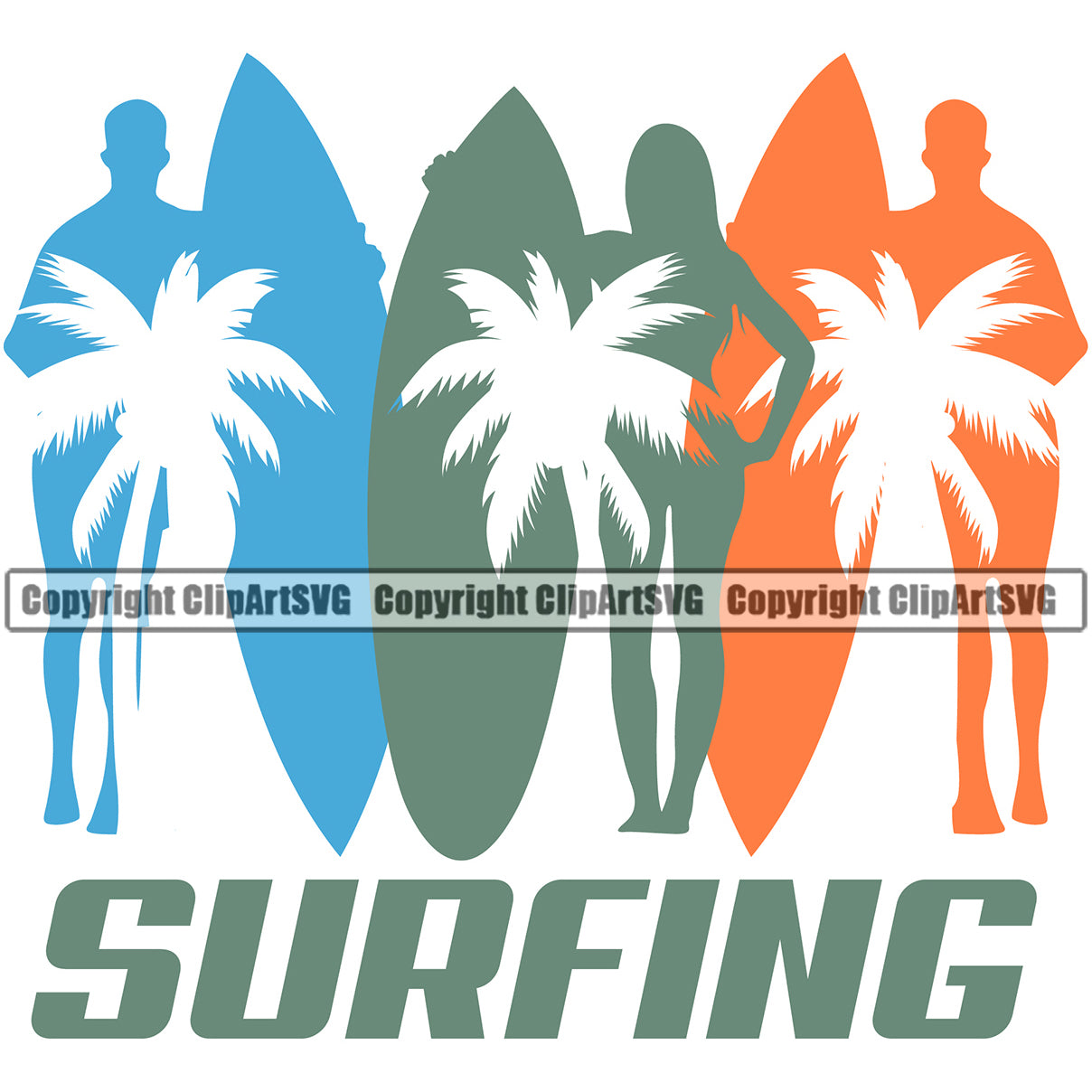 Surfing Quote Color Design Element Beach Summer Surf Ocean Tropical ...