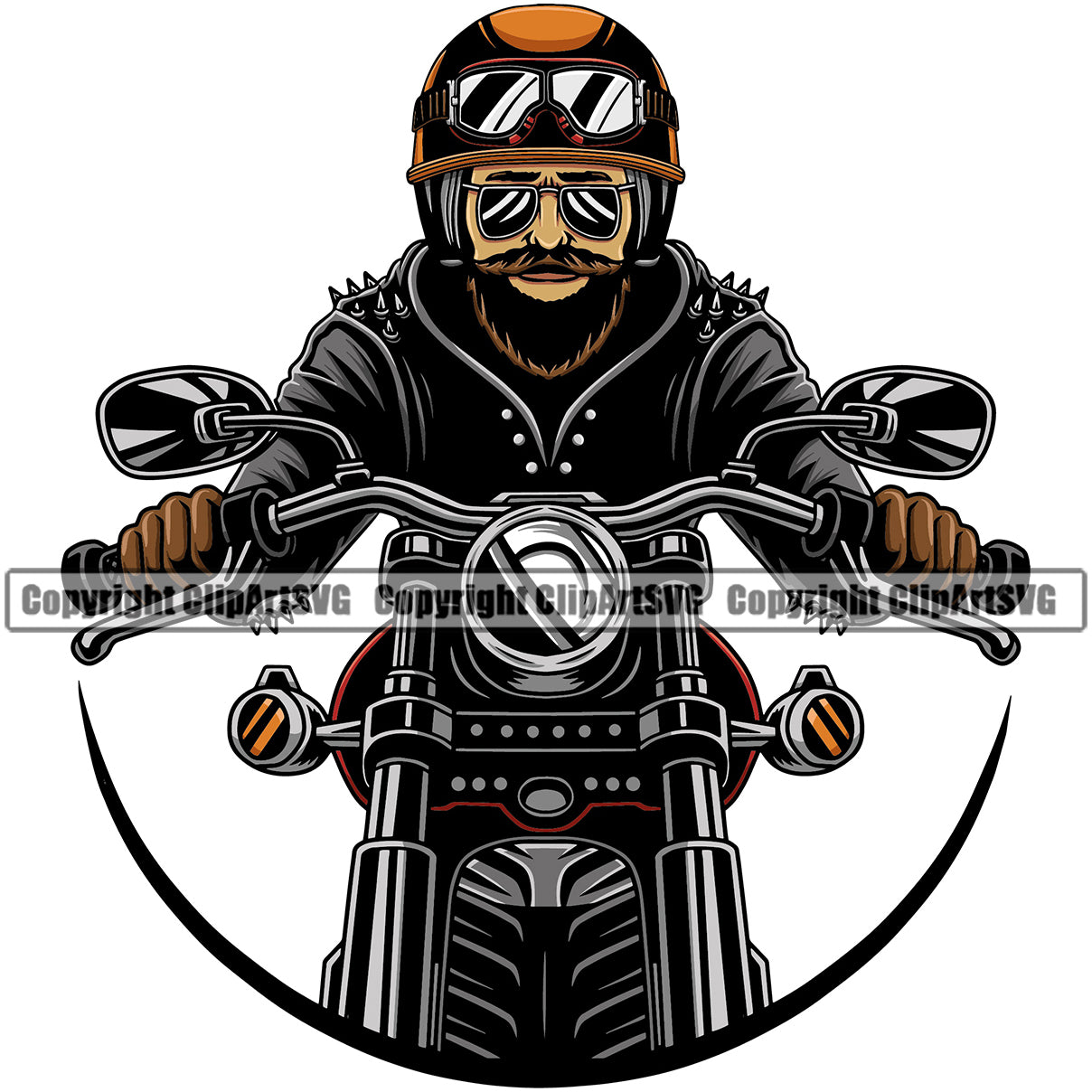 Vintage Motorcycle With Biker. Royalty Free SVG, Cliparts, Vectors