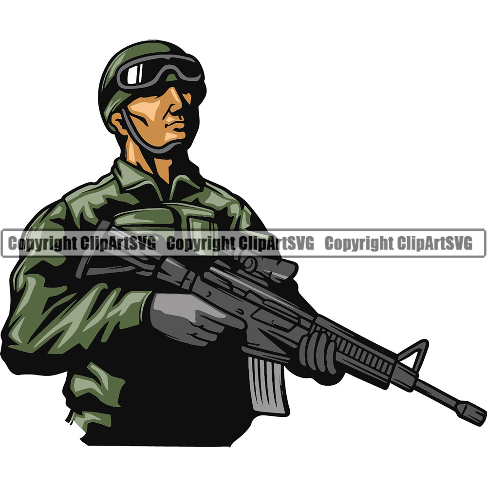 soldier with gun cartoon