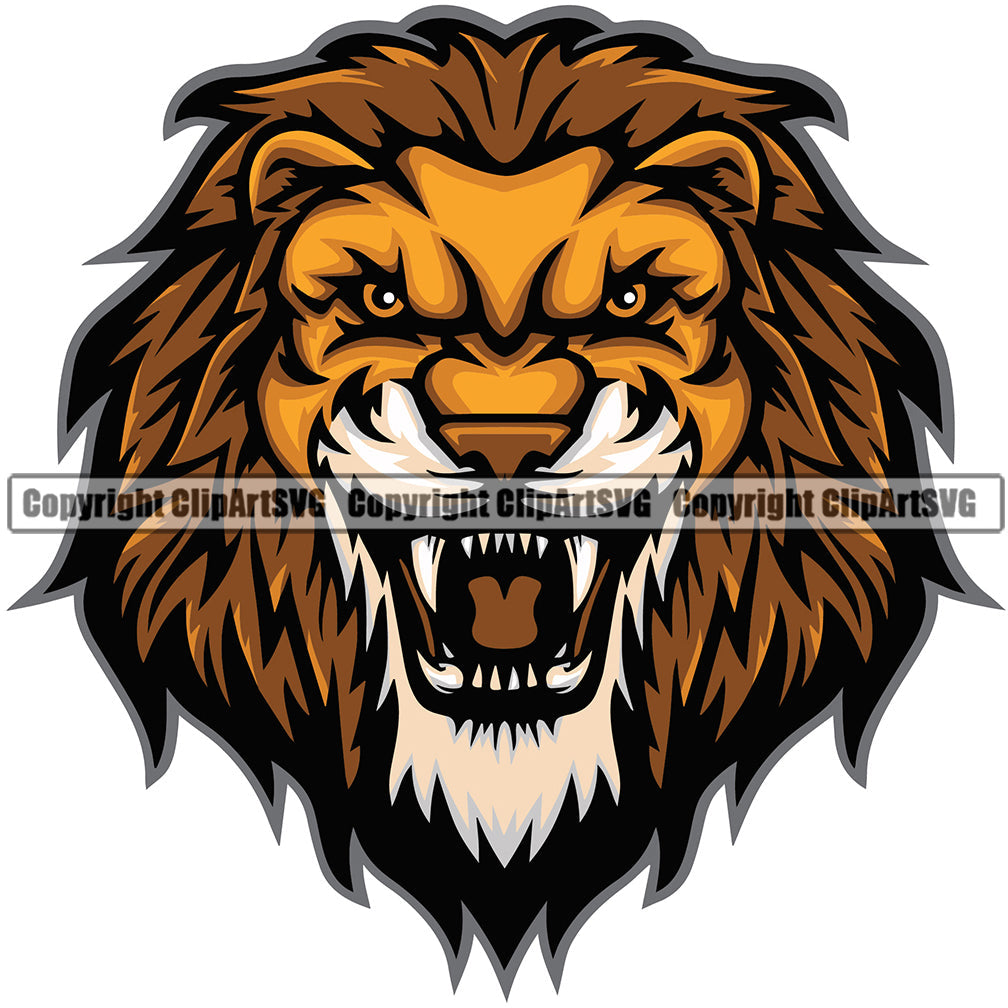 roaring lion head clipart