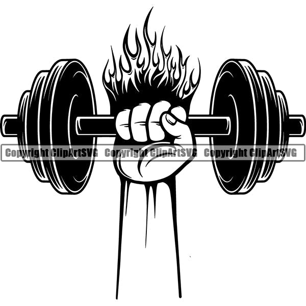 weightlifting clipart black and white flower