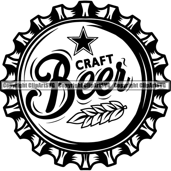 Beer Bottle Cap Lid Top Alcohol Liquor Drink Drinking ClipArt SVG