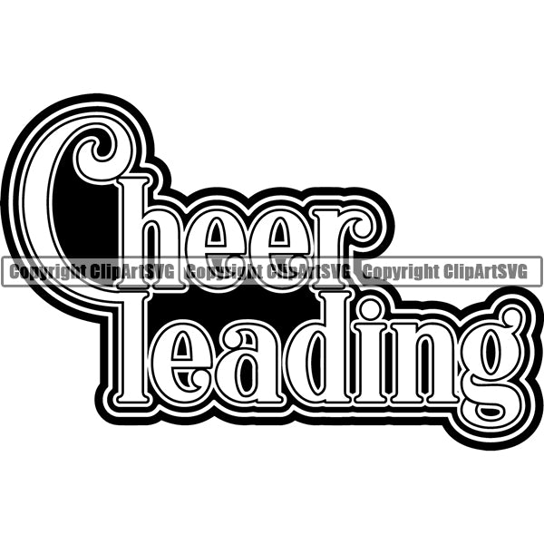Sports Game Cheerleading Cheerleader Cheer Text ClipArt SVG