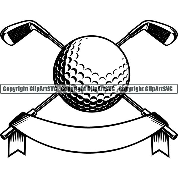 golf club clipart black and white