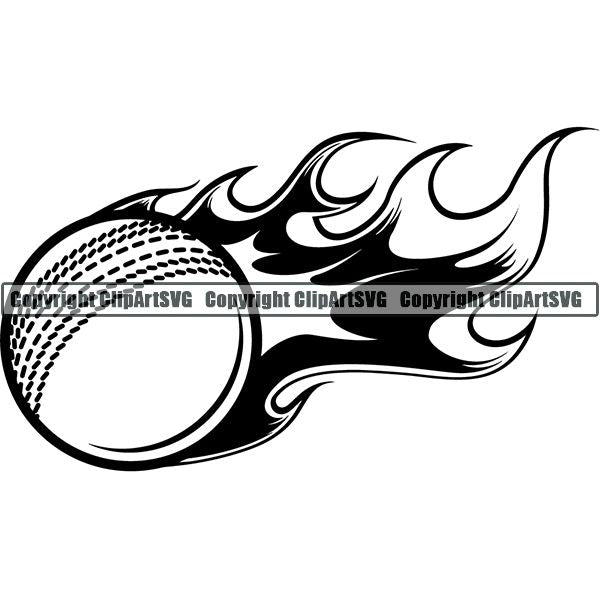 Sports Game Cricket Flame ClipArt SVG