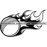 Sports Game Cricket Flame ClipArt SVG
