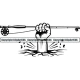 Sports Game Hunting Fishing Hunt Fish Fly Hand Break ClipArt SVG