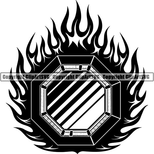 Sports Boxing Boxer MMA Fighter Fire ClipArt SVG