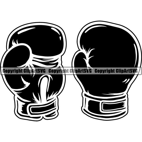 Sports Boxing Boxer MMA Fighter Glove ClipArt SVG