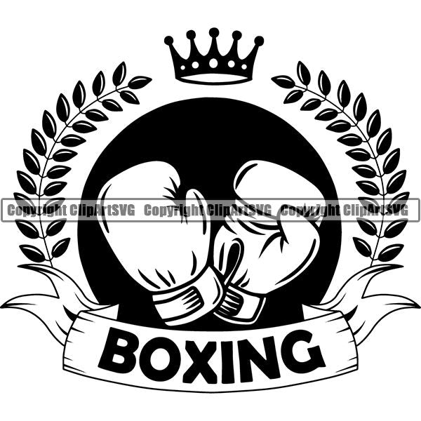 Sports Boxing Boxer MMA Fighter Logo ClipArt SVG