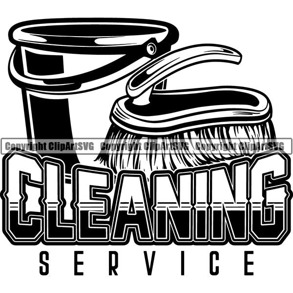 Maid Cleaning Service Housekeeping Housekeeper Logo ClipArt SVG