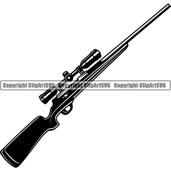 Sports Game Hunting Fishing Hunt Fish Rifle ClipArt SVG