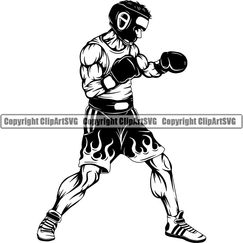 fighter boxer drawing
