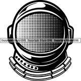 Astronaut Outer Space Shuttle Sci-Fi Science Fiction Helmet ClipArt SVG