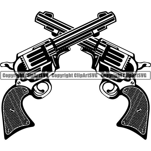 Occupation Cowboy Gun Revolver ClipArt SVG