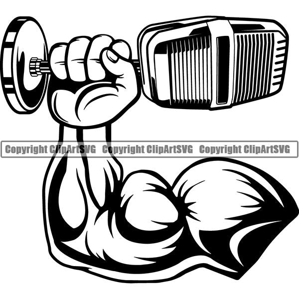 Microphone Mic Audio Music Record Broadcast Podcast Webinar Equipment Logo ClipArt SVG