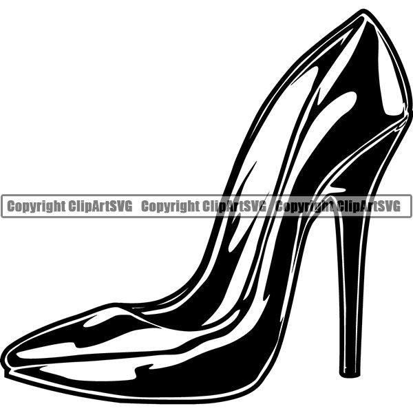 Clothes Shoes High Heel Womens Business ClipArt SVG