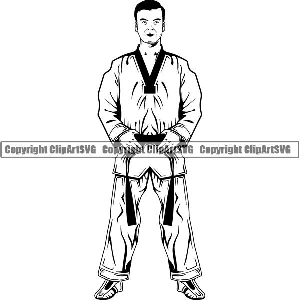 Sports Boxing Boxer MMA Fighter Karate ClipArt SVG
