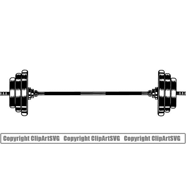 Gym Sports Bodybuilding Fitness Muscle Barbell ClipArt SVG