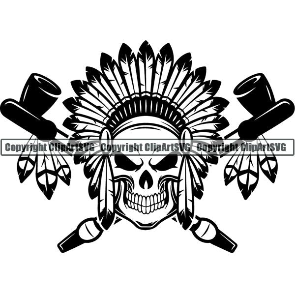 Native American Indian Logo ClipArt SVG