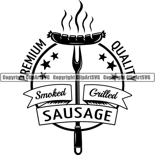 Cooking BBQ Bar-B-Que Barbque Chef Cook Butcher Logo ClipArt SVG