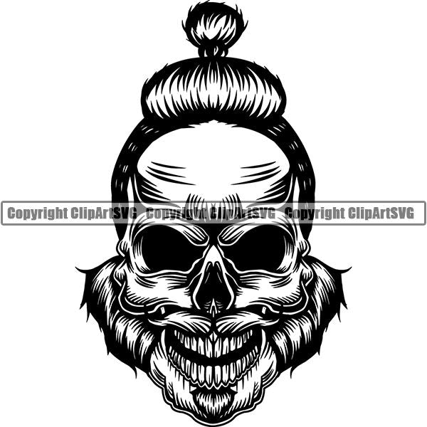 Viking Warrior Skull ClipArt SVG
