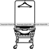 Maid Cleaning Service Housekeeping Housekeeper Laundry Mat Basket ClipArt SVG