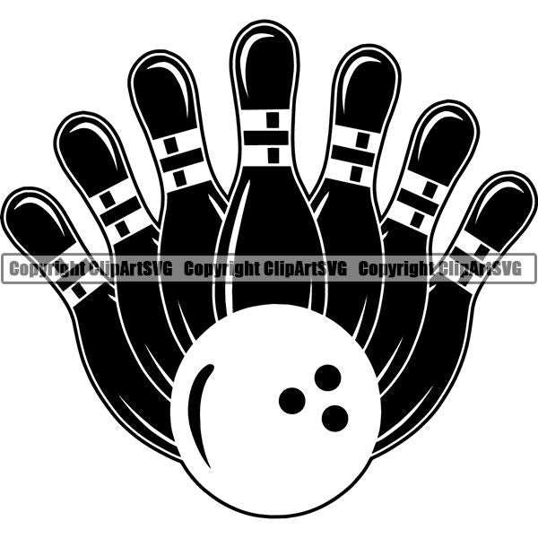 Sports Game Bowling Bowler Bowl Logo ClipArt SVG