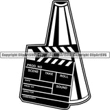 Acting Actor Movie Performer Performance Megaphone Scene Take ClipArt SVG