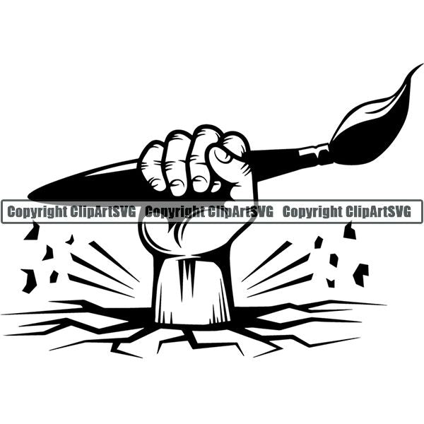 Painting Painter Artist Art Paintbrush Canvas Logo ClipArt SVG