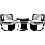 House Furiture Table Chairs ClipArt SVG