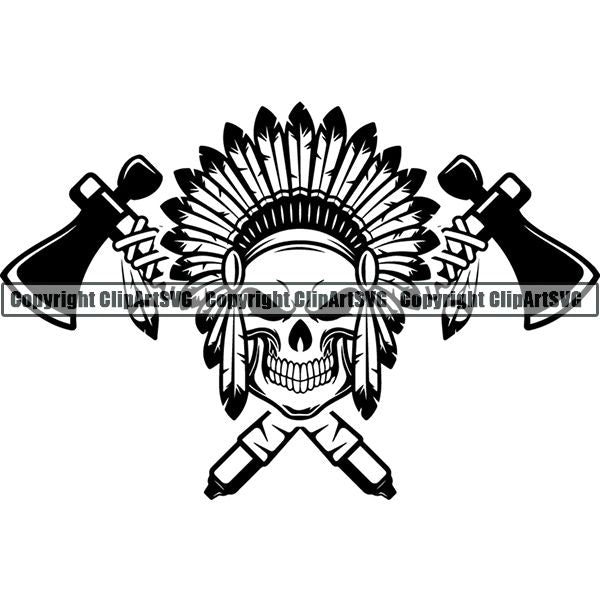 Native American Indian Logo ClipArt SVG