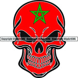 Country Flag Skull Morocco ClipArt SVG