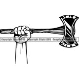 Viking Warrior Axe Double Sided ClipArt SVG