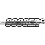 Sports Soccer Text ClipArt SVG