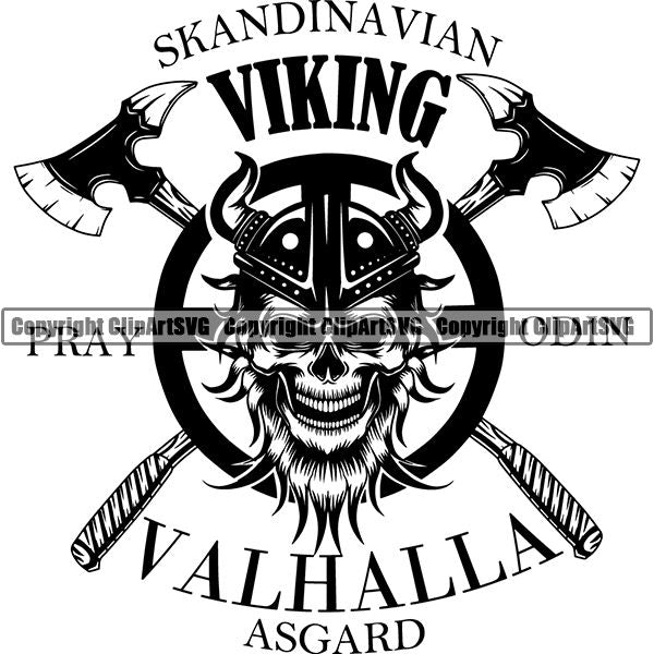 Viking Warrior Logo ClipArt SVG